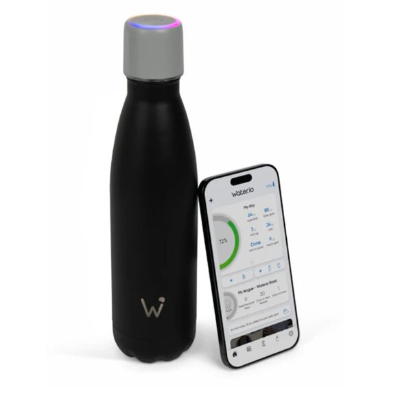 NIB - Water.io Smart Water Bottle in Black (17 oz) - Picture 1 of 14